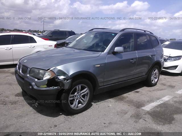 WBXPA93485WD21910 - 2005 BMW X3 3.0I GRAY photo 2