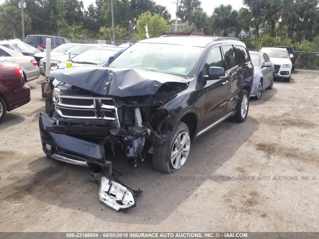 1C4RDHDG8DC666562 - 2013 DODGE DURANGO CREW BLACK photo 2