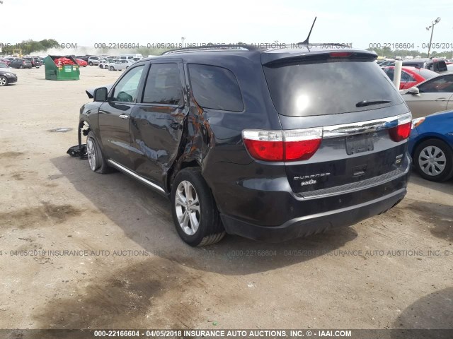 1C4RDHDG8DC666562 - 2013 DODGE DURANGO CREW BLACK photo 3