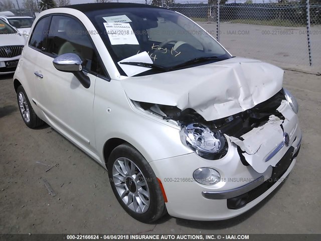 3C3CFFER2CT382727 - 2012 FIAT 500 LOUNGE WHITE photo 1