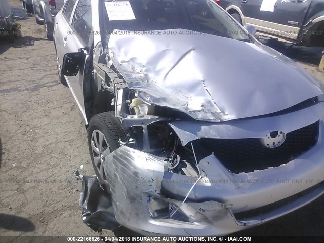 1NXBU4EE6AZ233444 - 2010 TOYOTA COROLLA S/LE/XLE SILVER photo 6