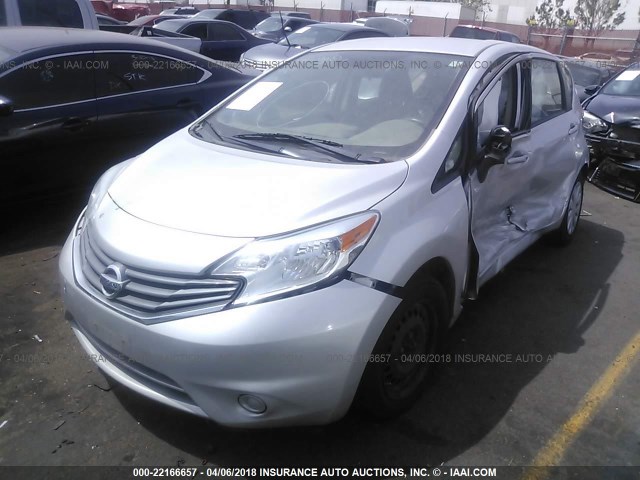 3N1CE2CP3EL390530 - 2014 NISSAN VERSA NOTE S/S PLUS/SV/SL SILVER photo 2