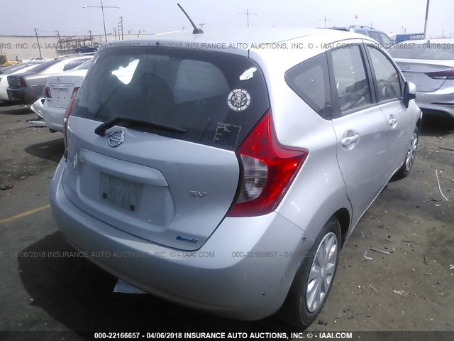 3N1CE2CP3EL390530 - 2014 NISSAN VERSA NOTE S/S PLUS/SV/SL SILVER photo 4