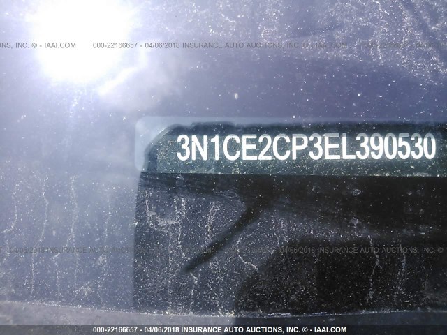 3N1CE2CP3EL390530 - 2014 NISSAN VERSA NOTE S/S PLUS/SV/SL SILVER photo 9