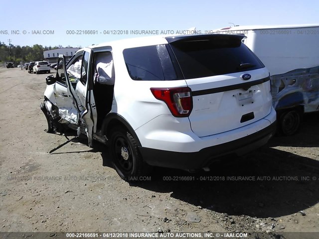 1FM5K8AR5GGB44989 - 2016 FORD EXPLORER POLICE INTERCEPTOR WHITE photo 3