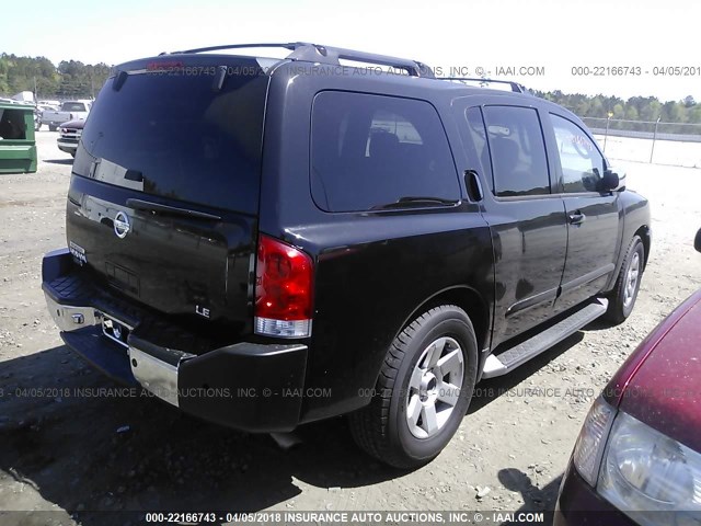 5N1AA08AX4N736902 - 2004 NISSAN ARMADA SE/LE BLACK photo 4