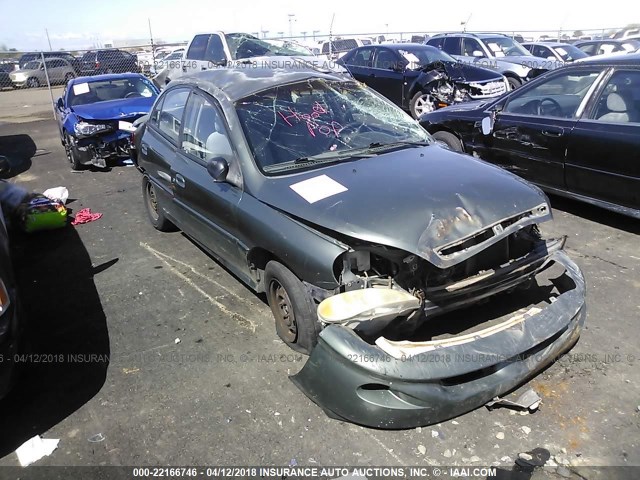 KNADC123116048754 - 2001 KIA RIO GREEN photo 1