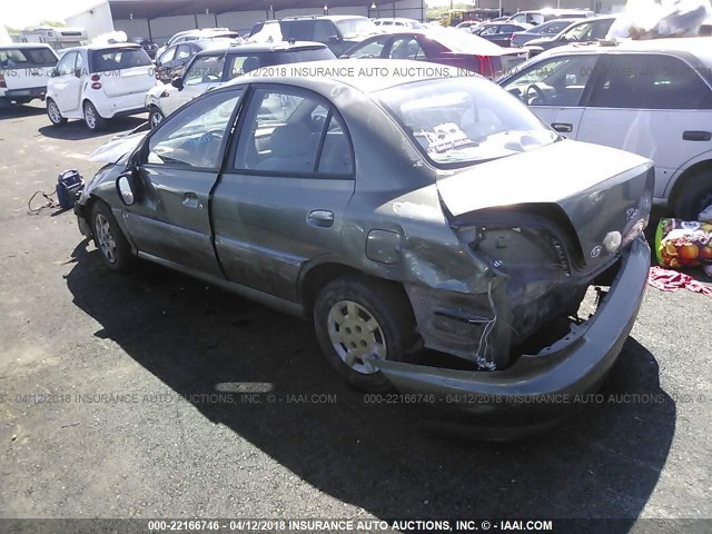 KNADC123116048754 - 2001 KIA RIO GREEN photo 3