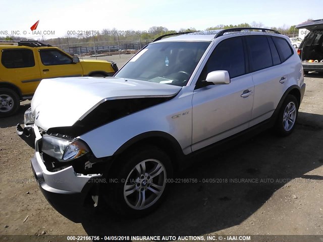 WBXPA93485WD07778 - 2005 BMW X3 3.0I GRAY photo 2