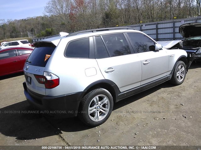 WBXPA93485WD07778 - 2005 BMW X3 3.0I GRAY photo 4