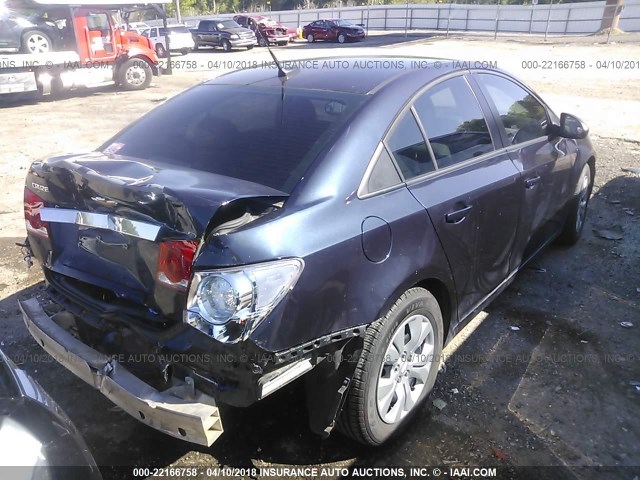 1G1PA5SH7E7208749 - 2014 CHEVROLET CRUZE LS BLUE photo 4