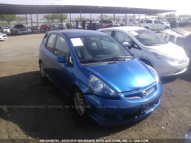 JHMGD37608S008046 - 2008 HONDA FIT SPORT BLUE photo 1