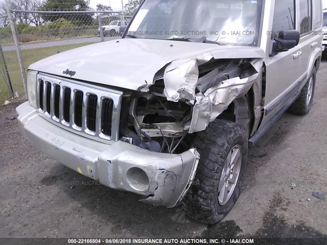 1J8HG48K67C611678 - 2007 JEEP COMMANDER TAN photo 6