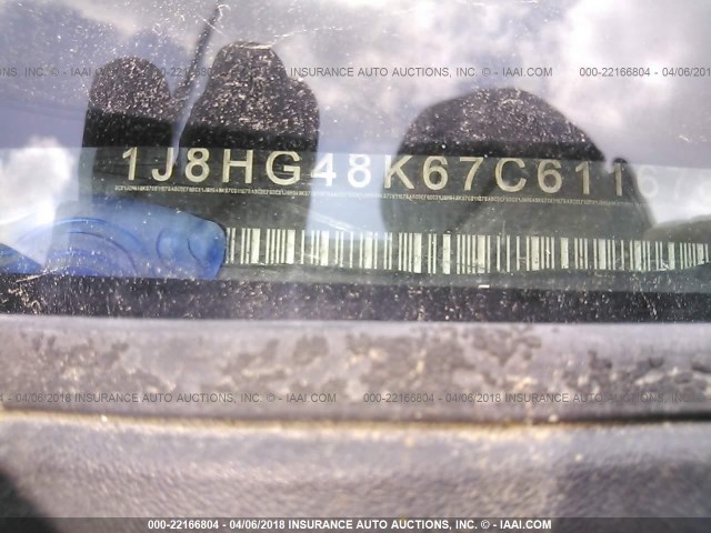 1J8HG48K67C611678 - 2007 JEEP COMMANDER TAN photo 9