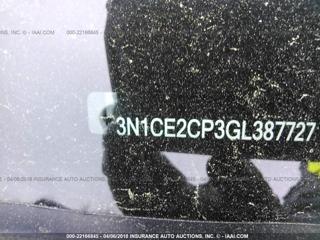 3N1CE2CP3GL387727 - 2016 NISSAN VERSA NOTE S/S PLUS/SV/SL/SR GRAY photo 9