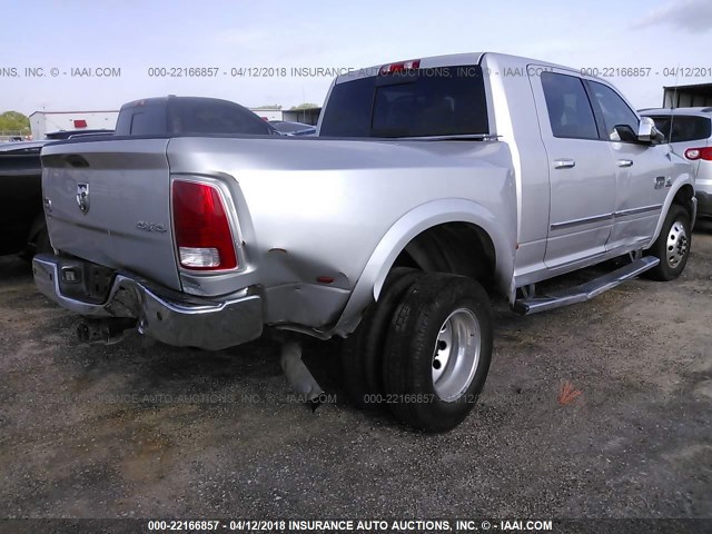 3C63RRNL2DG615913 - 2013 RAM 3500 LONGHORN SILVER photo 4