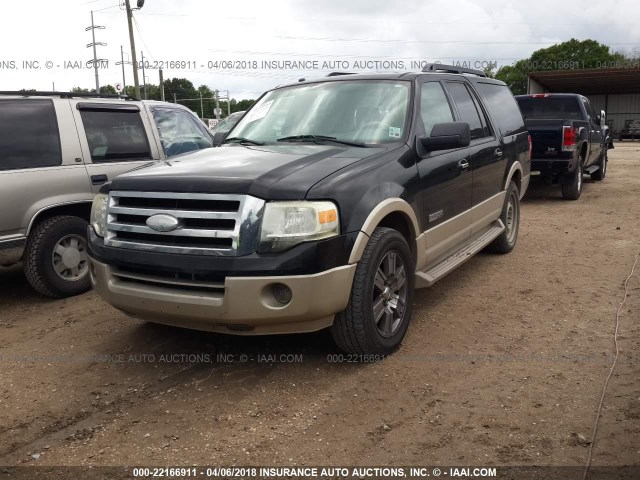 1FMFK175X7LA15038 - 2007 FORD EXPEDITION EL EDDIE BAUER BLACK photo 2