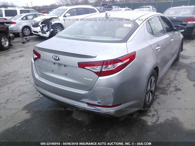 KNAGM4AD0C5030907 - 2012 KIA OPTIMA HYBRID BROWN photo 4