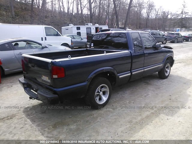 1GCCS1954Y8270650 - 2000 CHEVROLET S TRUCK S10 BLUE photo 4