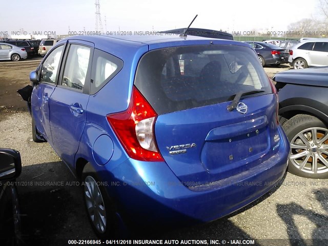 3N1CE2CP1EL414582 - 2014 NISSAN VERSA NOTE S/S PLUS/SV/SL BLUE photo 3