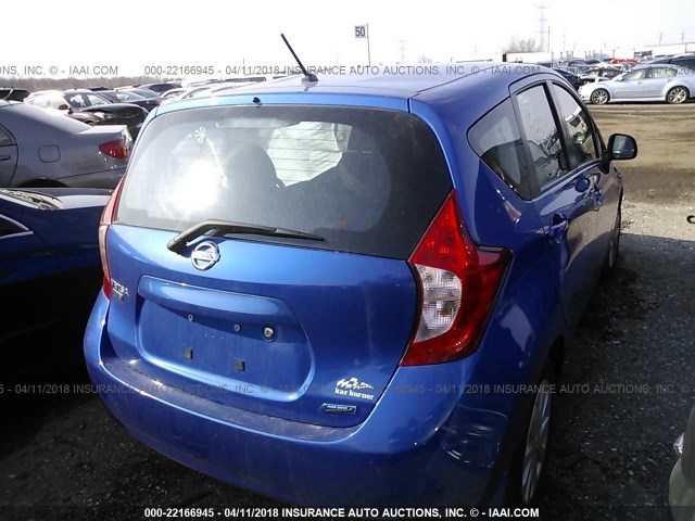 3N1CE2CP1EL414582 - 2014 NISSAN VERSA NOTE S/S PLUS/SV/SL BLUE photo 4