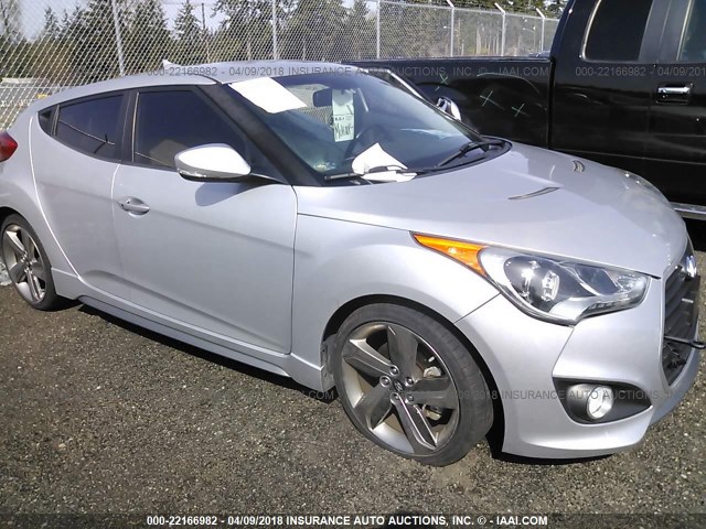 KMHTC6AE6DU134202 - 2013 HYUNDAI VELOSTER TURBO SILVER photo 1