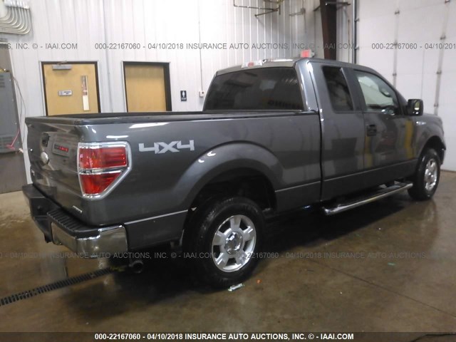 1FTFX1EF4BFD39580 - 2011 FORD F150 SUPER CAB GRAY photo 4