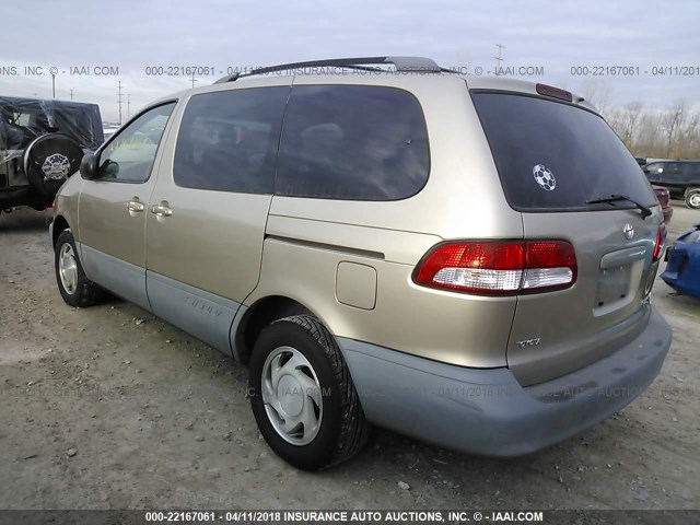 4T3ZF13CX1U358284 - 2001 TOYOTA SIENNA LE/XLE GOLD photo 3