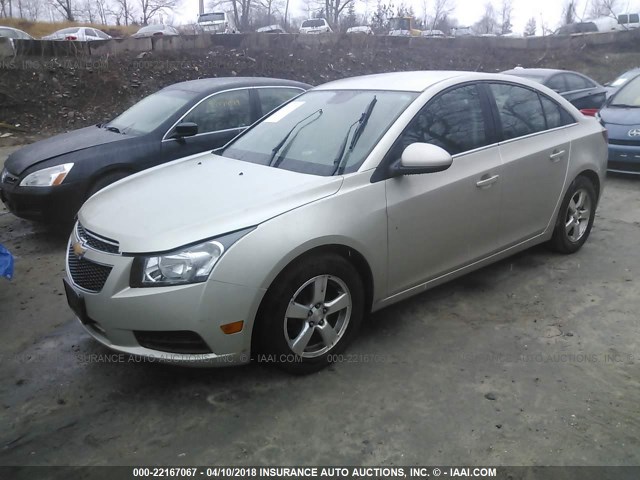 1G1PC5SB8E7134019 - 2014 CHEVROLET CRUZE LT GOLD photo 2