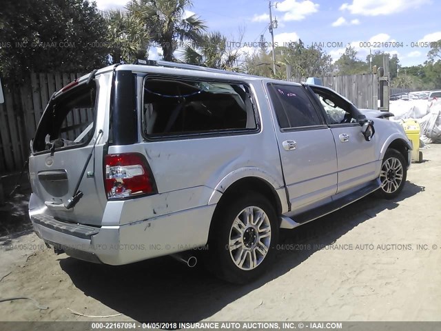 1FMJK1K58BEF09994 - 2011 FORD EXPEDITION EL LIMITED SILVER photo 4