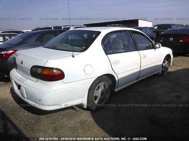 1G1NE52J916161075 - 2001 CHEVROLET MALIBU LS WHITE photo 4