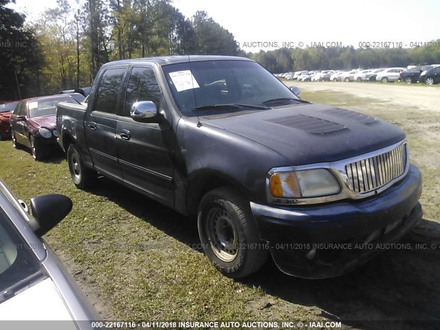 1FTRW076X2KC42401 - 2002 FORD F150 SUPERCREW BLUE photo 1