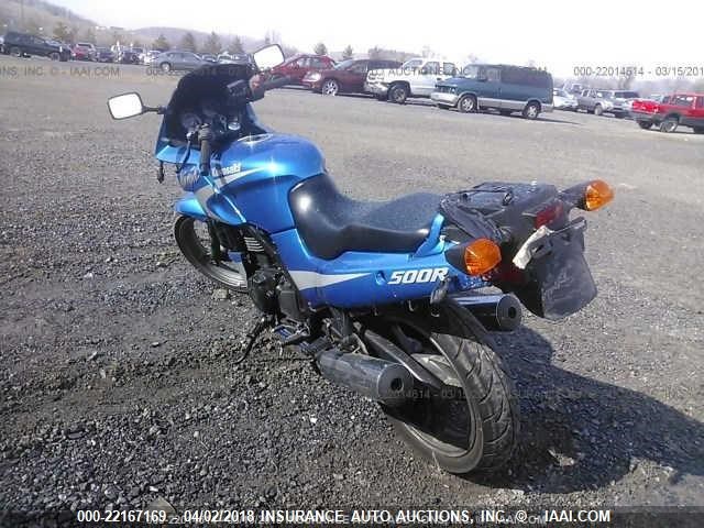 JKAEXVD14YA056234 - 2000 KAWASAKI EX500 D BLUE photo 3