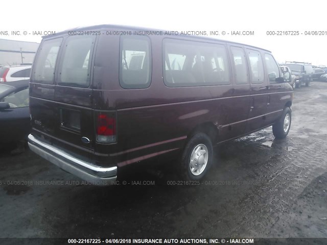 1FBSS31S74HA94605 - 2004 FORD ECONOLINE E350 SUPER DUTY WAGON RED photo 4