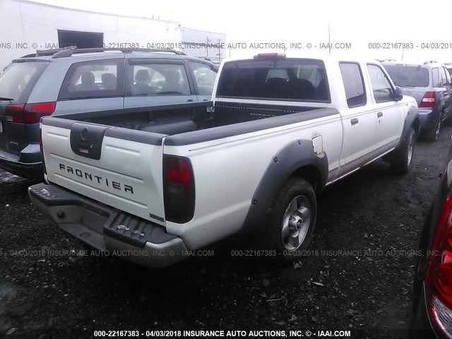 1N6ED29X82C351226 - 2002 NISSAN FRONTIER CREW CAB XE/CREW CAB SE WHITE photo 4