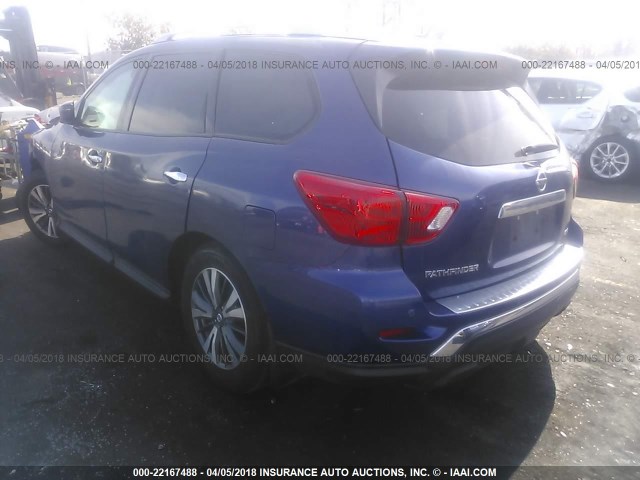 5N1DR2MN6HC630703 - 2017 NISSAN PATHFINDER S/SV/SL/PLATINUM BLUE photo 3