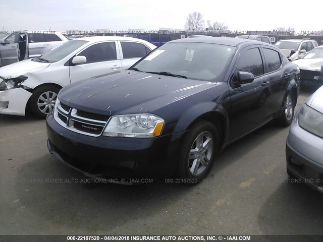 1C3CDZCB8CN313814 - 2012 DODGE AVENGER SXT Dark Blue photo 2