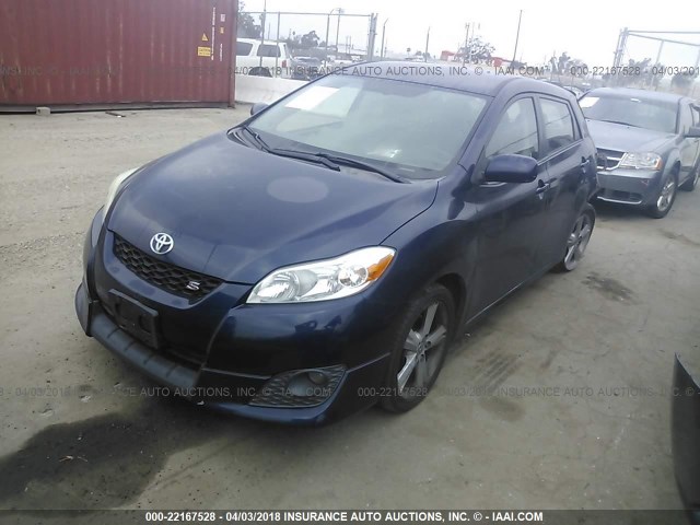 2T1KE40E69C029518 - 2009 TOYOTA COROLLA MATRIX S BLUE photo 2