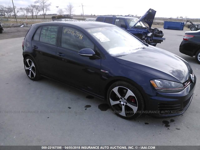 3VW447AU5HM031539 - 2017 VOLKSWAGEN GTI S/SE/AUTOBAHN BLUE photo 1