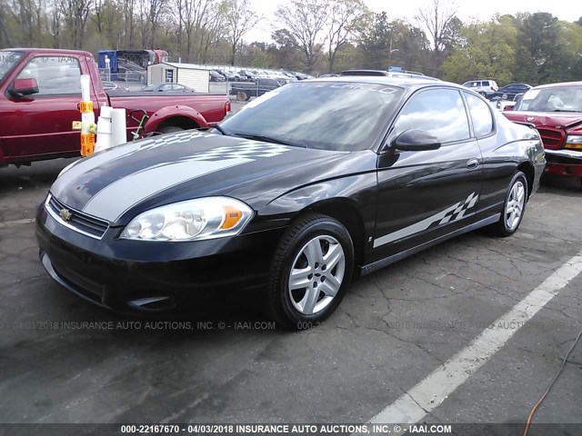 2G1WJ15K279323062 - 2007 CHEVROLET MONTE CARLO LS BLACK photo 2