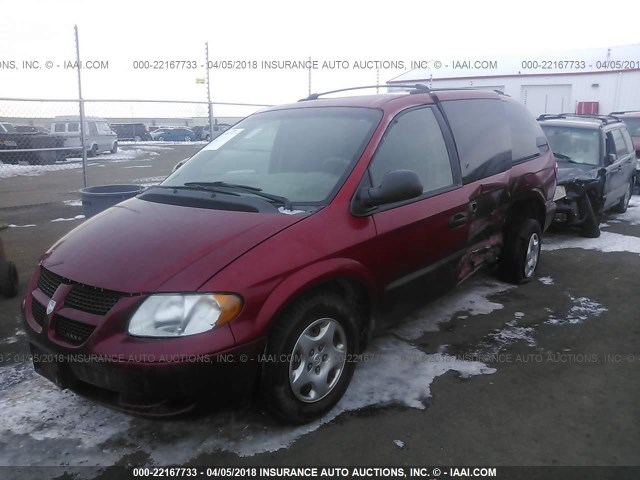 1D4GP24363B251949 - 2003 DODGE GRAND CARAVAN SE RED photo 2