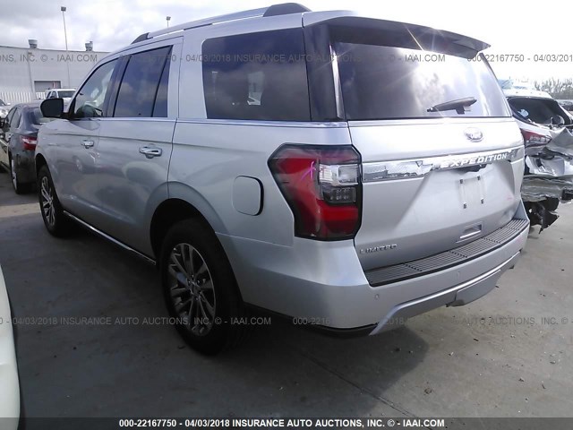 1FMJU1KT0JEA11036 - 2018 FORD EXPEDITION LIMITED SILVER photo 3