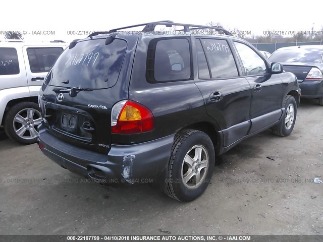 KM8SC83D31U066657 - 2001 HYUNDAI SANTA FE GLS/LX BLACK photo 4