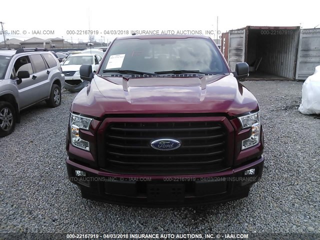 1FTEW1CG2HKD68747 - 2017 FORD F150 SUPERCREW MAROON photo 6