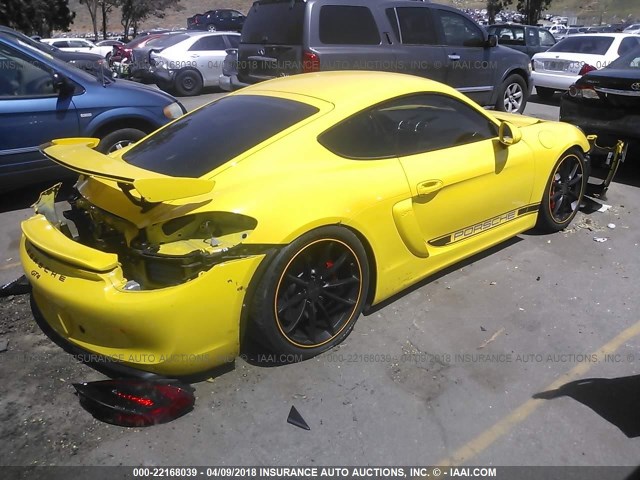 WP0AC2A81GK197464 - 2016 PORSCHE CAYMAN GT4 YELLOW photo 4