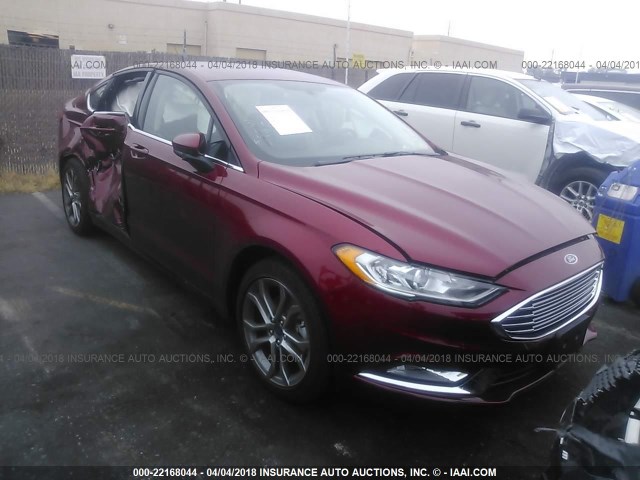 3FA6P0G76HR299343 - 2017 FORD FUSION S RED photo 1