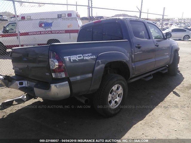 5TFLU4EN8EX084869 - 2014 TOYOTA TACOMA DOUBLE CAB ნაცრისფერი ფოტო 4