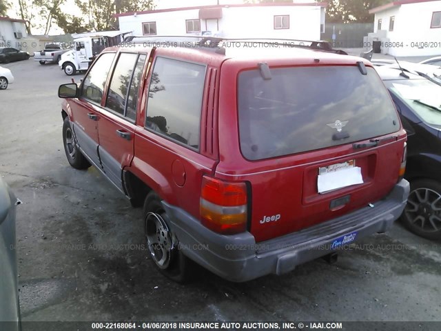 1J4FX58SXTC315166 - 1996 JEEP GRAND CHEROKEE LAREDO RED photo 3