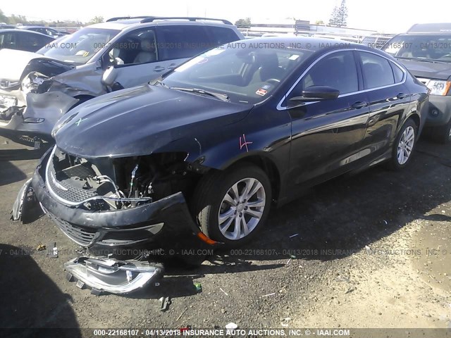 1C3CCCAB0FN747166 - 2015 CHRYSLER 200 LIMITED BLACK photo 2