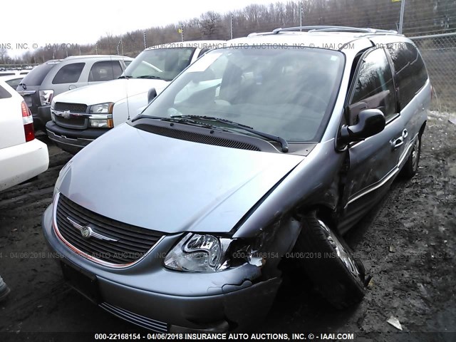 2C8GP64L44R575715 - 2004 CHRYSLER TOWN & COUNTRY LIMITED Light Blue photo 2